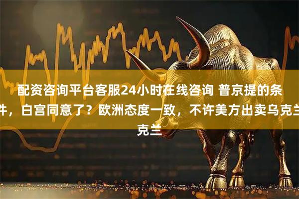 配资咨询平台客服24小时在线咨询 普京提的条件，白宫同意了？欧洲态度一致，不许美方出卖乌克兰